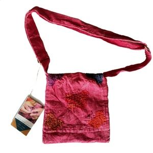 Hot Pink Butterfly Crossbody Messenger Bag